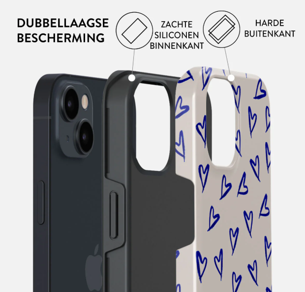 Burga iPhone 15 - Hoesje met hartjes - Afbeelding 2