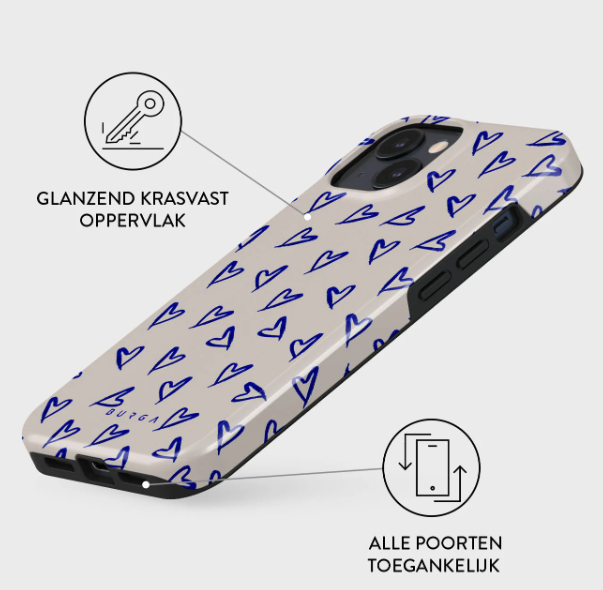 Burga iPhone 15 - Hoesje met hartjes - Afbeelding 3