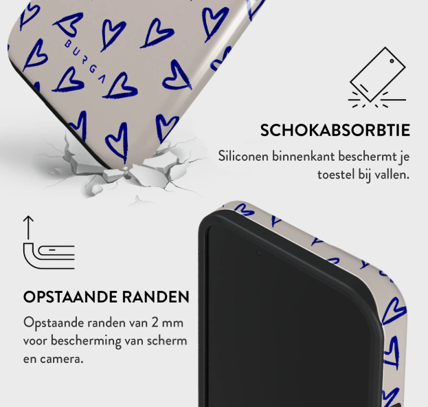 Burga iPhone 15 - Hoesje met hartjes - Afbeelding 4
