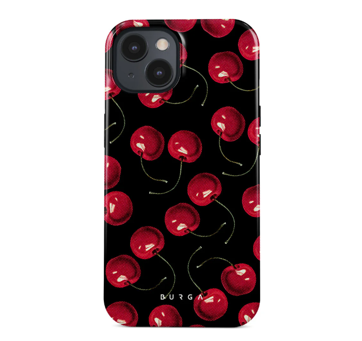 Burga iPhone 15 - Hoesje met kersen