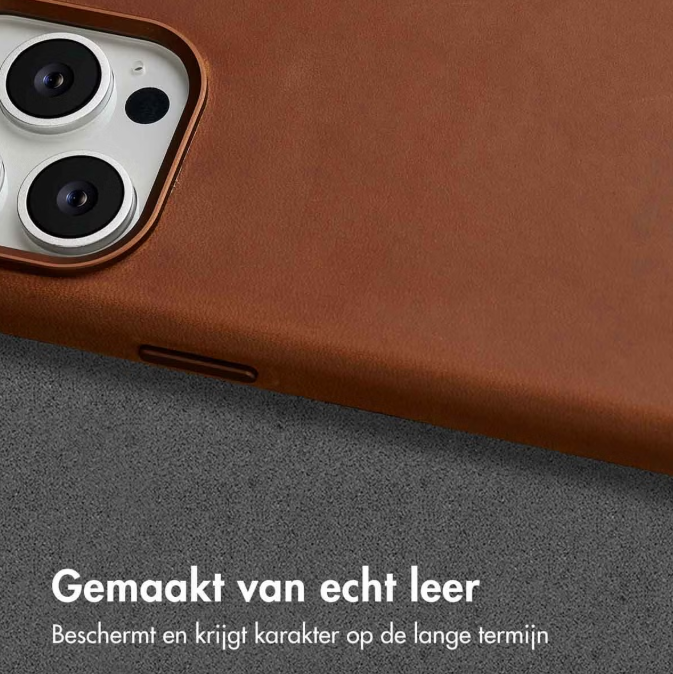 Accezz iPhone 15 Pro - Bruin Leren Hoesje met MagSafe - Afbeelding 3