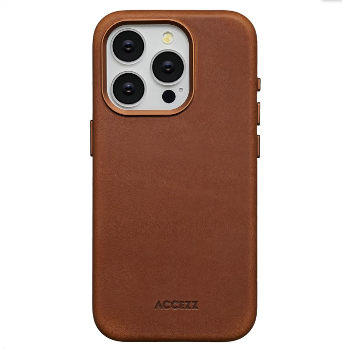 Accezz iPhone 15 Pro - Bruin Leren Hoesje met MagSafe