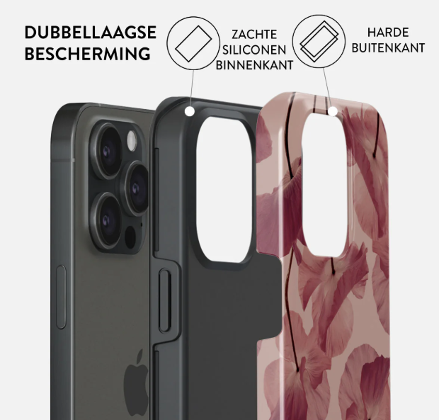 Burga iPhone 15 Pro Max - Hoesje met Bloemen - Afbeelding 2