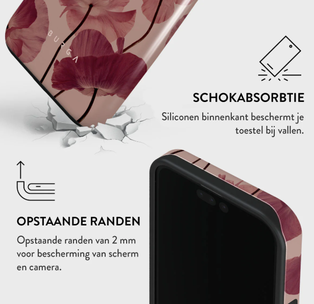 Burga iPhone 15 Pro Max - Hoesje met Bloemen - Afbeelding 4