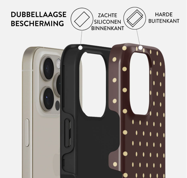 Burga iPhone 16 Pro Max - Hoesje met bolletjes - Afbeelding 2