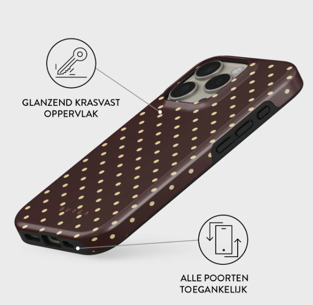 Burga iPhone 16 Pro Max - Hoesje met bolletjes - Afbeelding 3