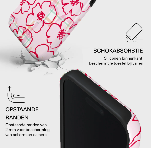 Burga iPhone 17 - Hoesje met bloemen - Afbeelding 4